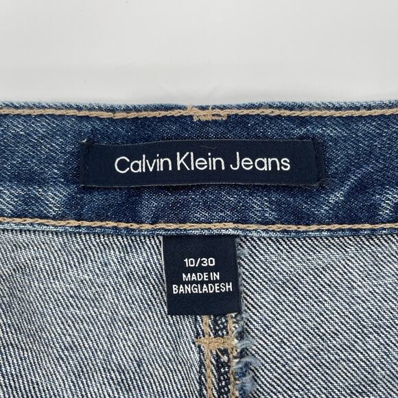 NEW Calvin Klein High Rise Cut-off Blue Denim Short Women's Size 10/30‎ Ripped - Picture 8 of 9